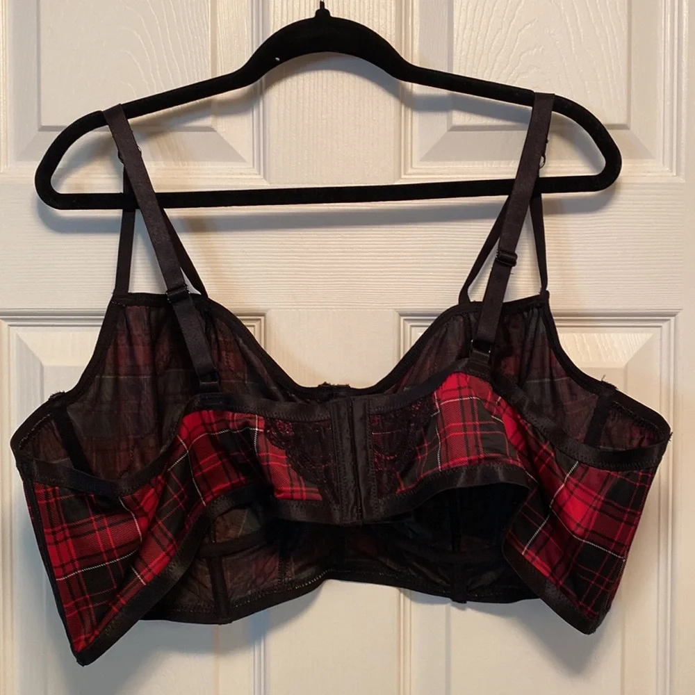 Brand New Torrid Red Plaid Strappy Micro Underwire Bra…size 6 - Picture 2 of 6